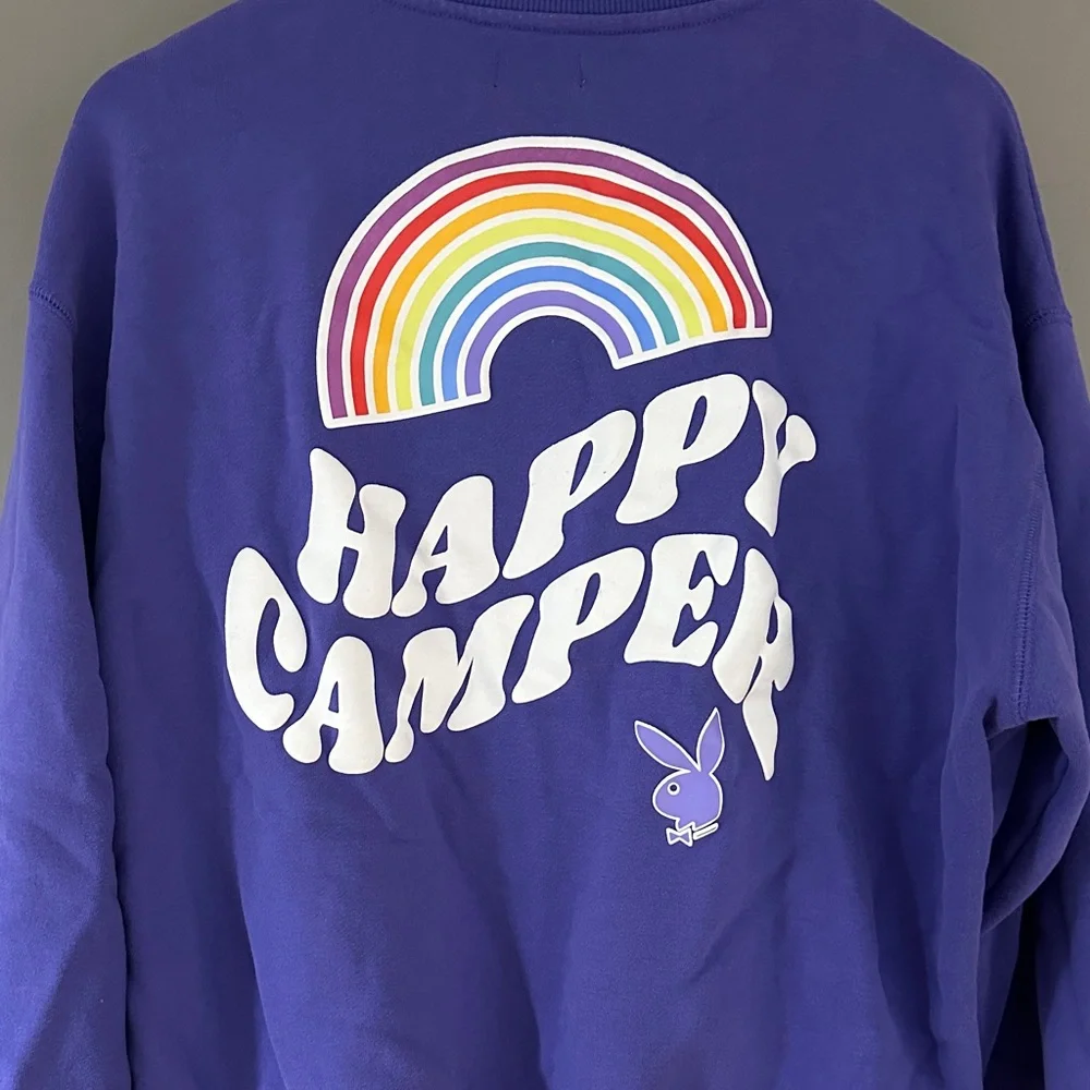 Playboy Purple Graphic Sweatshirt Crewneck Multicolor Bunny Logo Streetwear - Picture 10 of 11